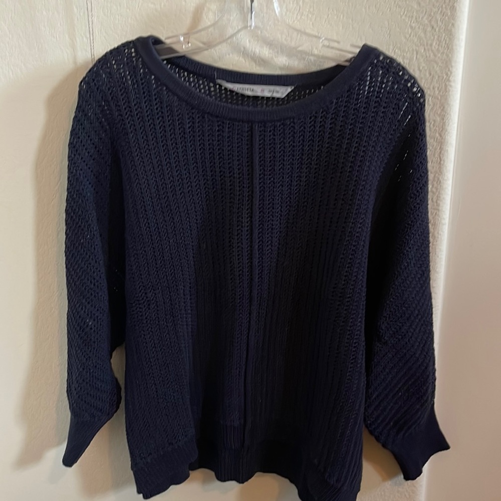 Athleta Amity Pullover Openknit cropped sweater
